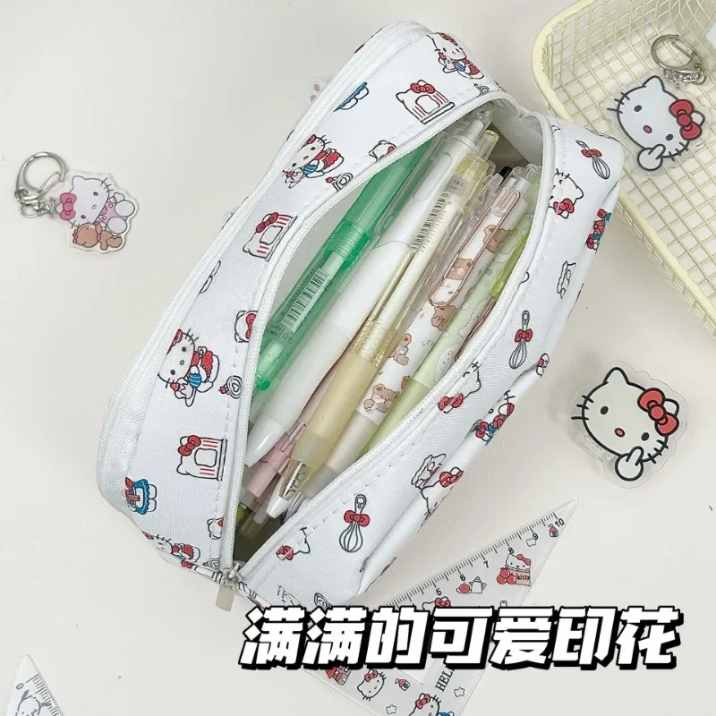 Sanrio Hello Kitty Pencil Case Cartoon Anime Cute KT Cat Students Large Capacity Pen Bag School Supplies Girls Holiday Gifts