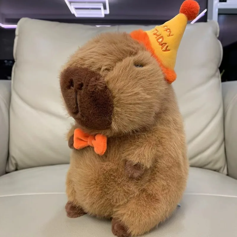 Capibara muñeco de peluche lindo Capibara Anime juguete esponjoso Kawaii Plushie muñeca de feliz cumpleaños regalo para niña amiga animales de peluche suaves