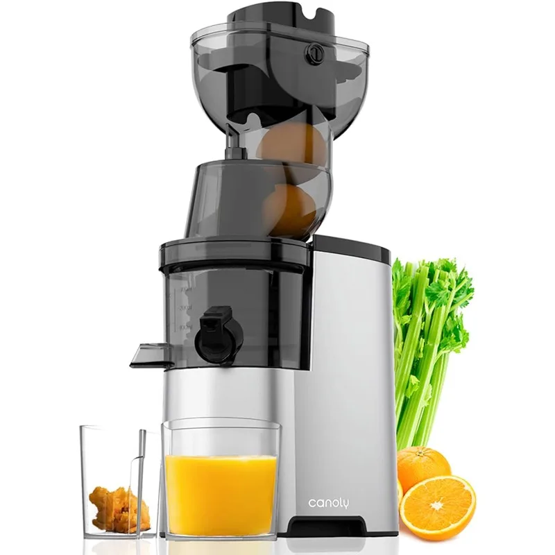 Poderosas máquinas de mastigar Juicer, espremedor lento a frio com calha de alimentação grande, 3,5 ", 88mm