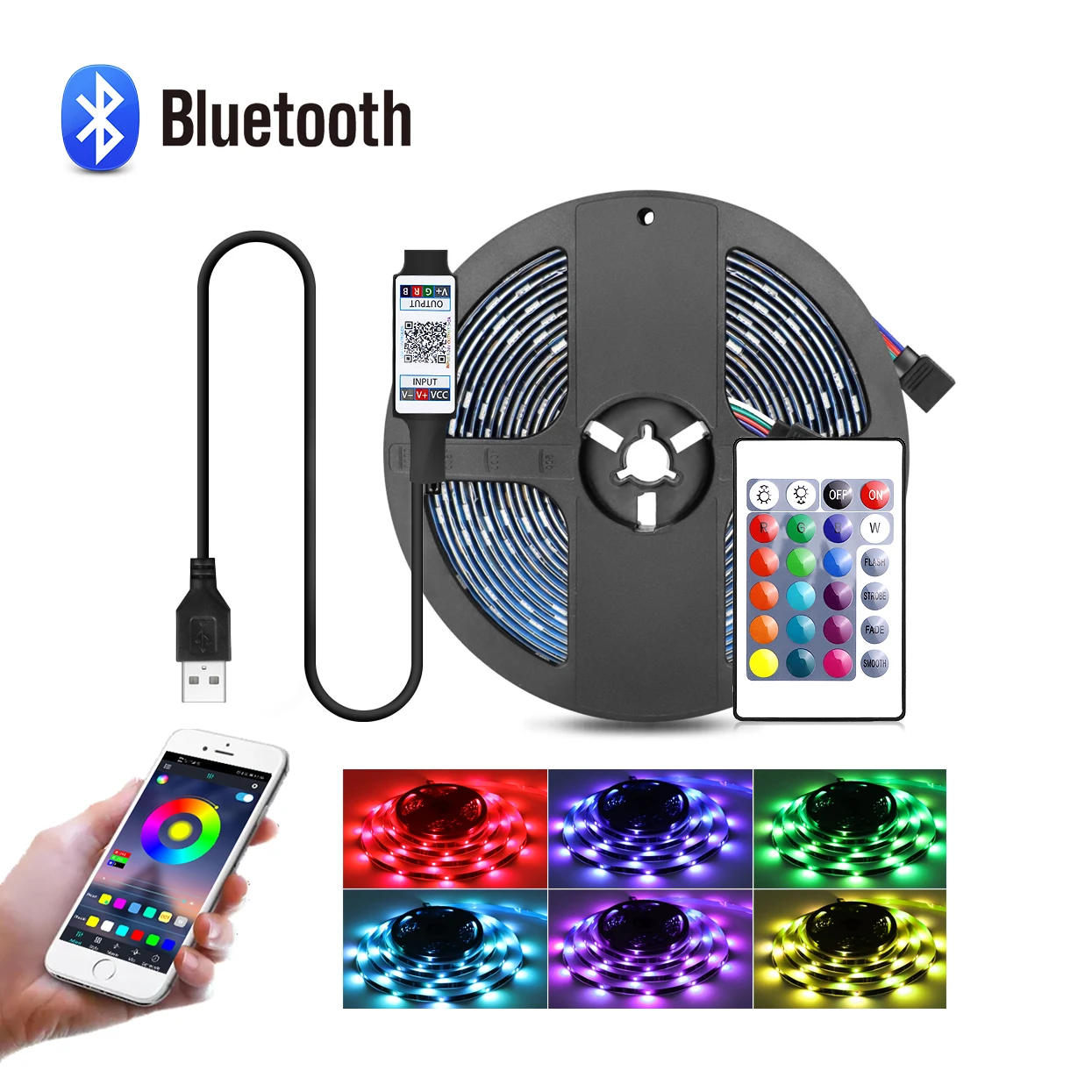 

Bluetooth Smart Control LED Strip Light USB Neon RGB LED Light Tape 5m/10m/15m/20m Bedroom Wall TV Backlight Decor Lamp Rope