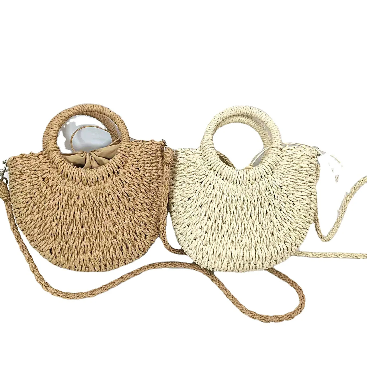 Women's Fresh Sweet Woven Straw Handbag New Fashion Bag Leather Accessories Trendy Summer Clutch Shoulder Bag