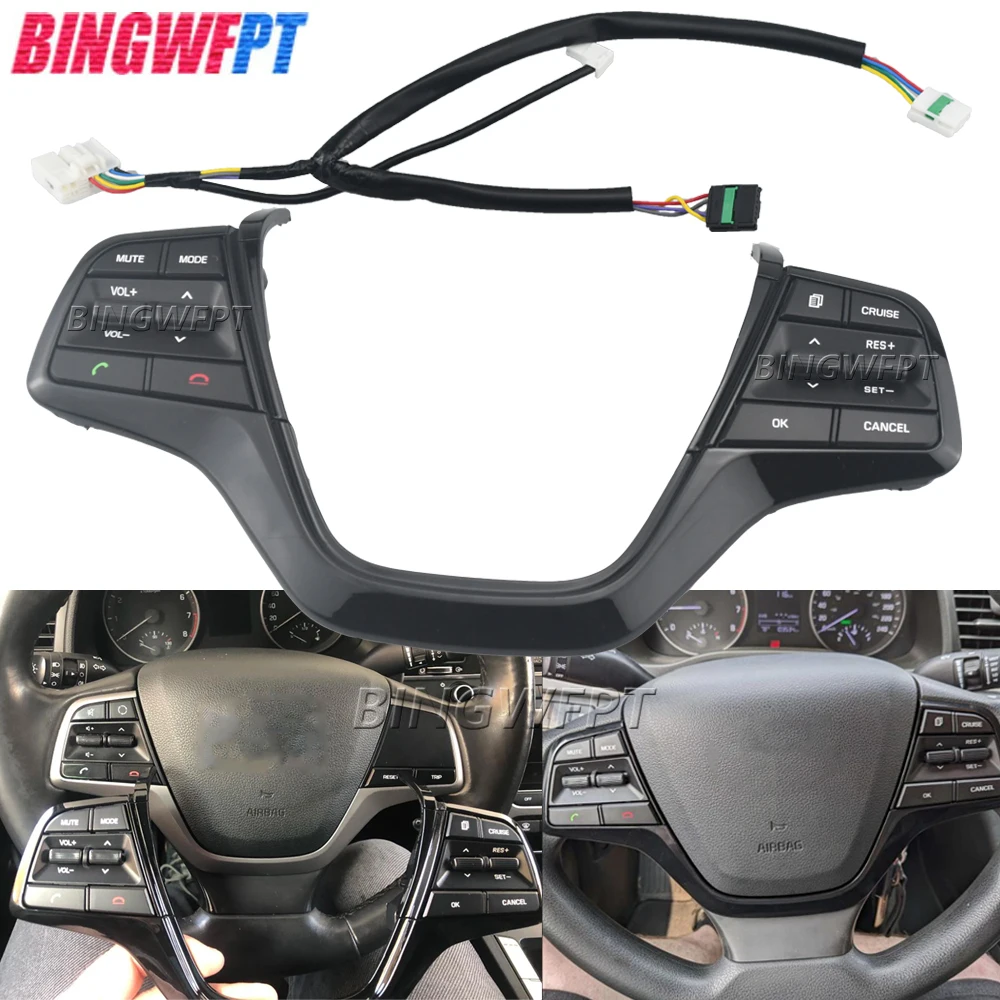 

NEW Steering Wheel Button Switch For Hyundai Elantra 1.6l 2016 2017 2018 2019 Audio Phone Bluetooth Cruise Control Car Switches