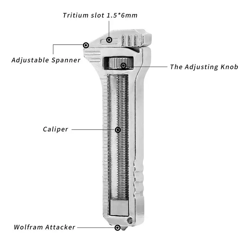 Caliper Titanium Multitool Tungsten Attack Head Nail Puller Bottle Opener Spanner Within Reach Multifunctional Cutting Tools