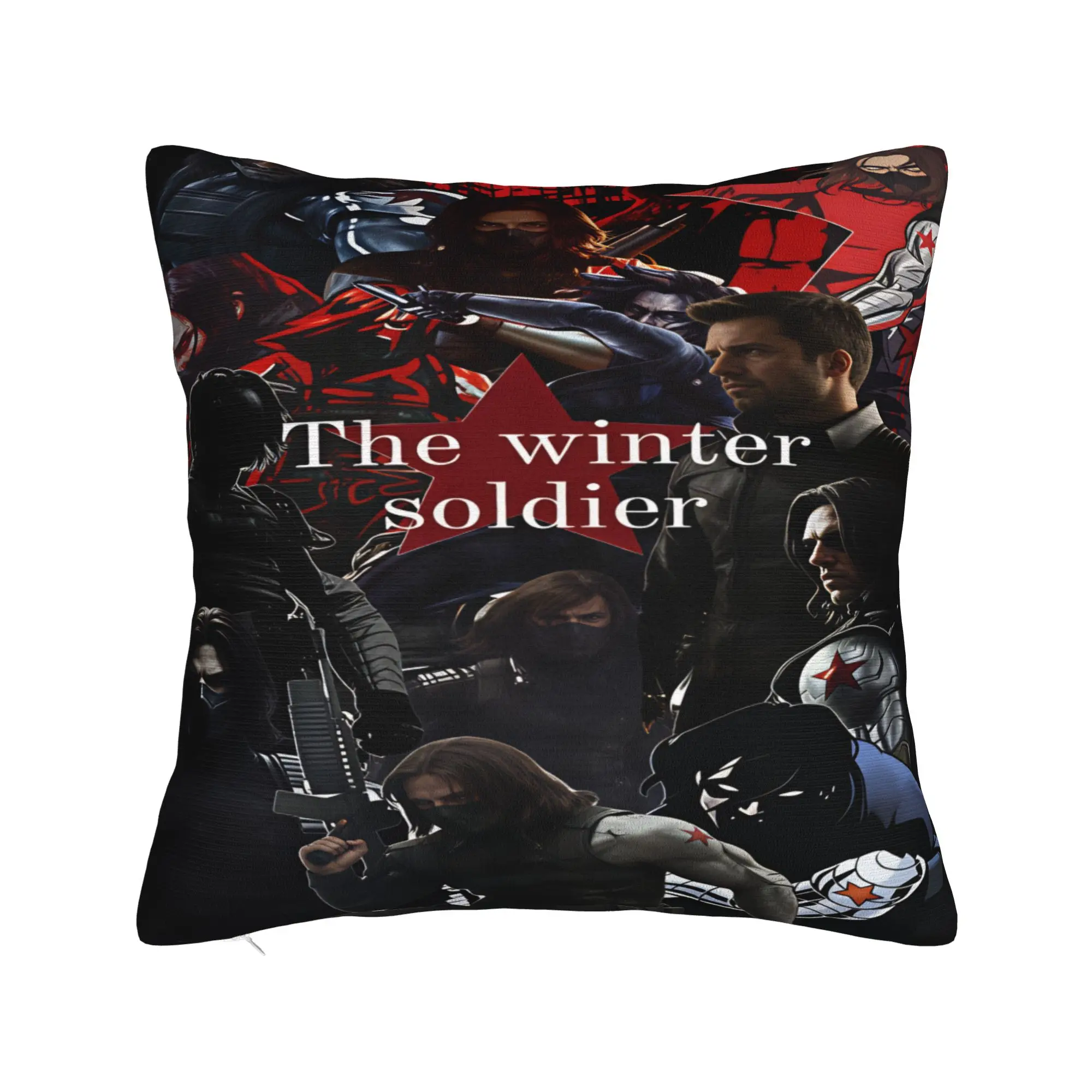 Bucky Barnes Winter Soldier Pillow Case  Soft Pillow Cover For Living Room Bed Chair Funny Cushion Cover