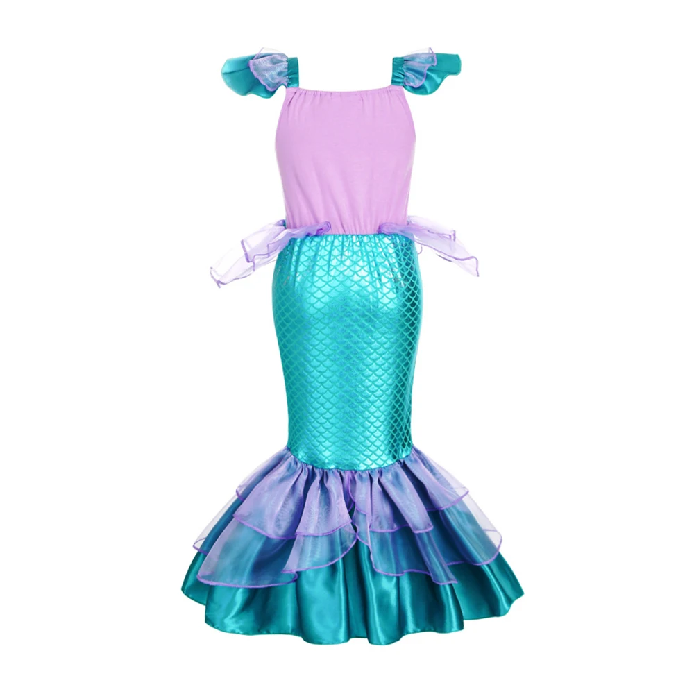 Mermaid Costume for Girls Fancy Party Carnival Birthday Dress Cosplay Halloween Princess Dress