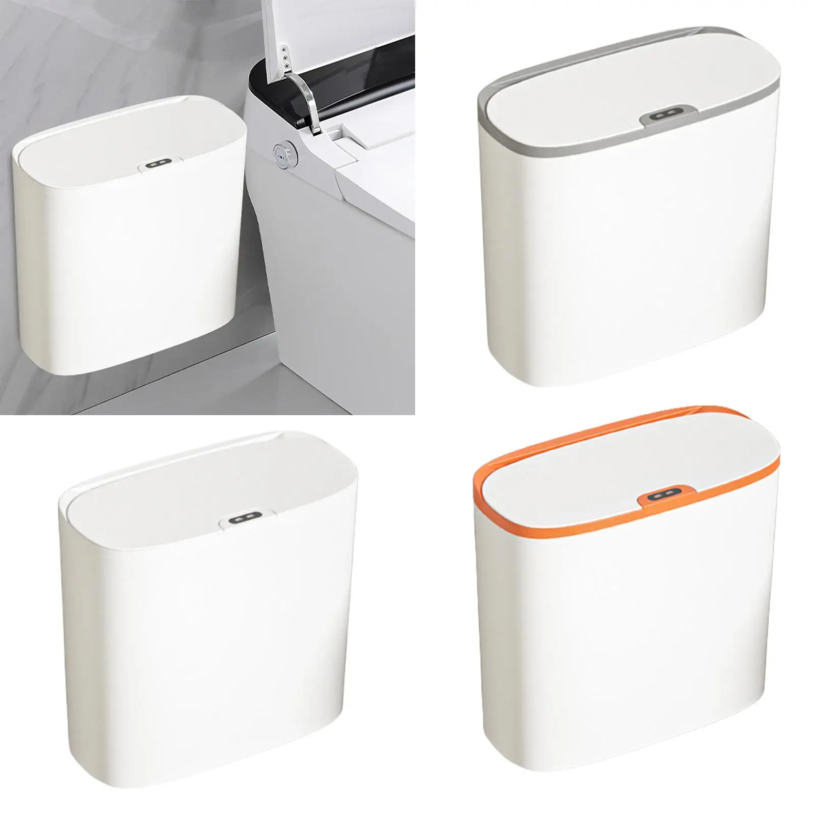 Smart Induction Trash Bin Automatic Slim Garbage Can Intelligent Trash Bin for Bathroom Living Room Laundry Kitchen