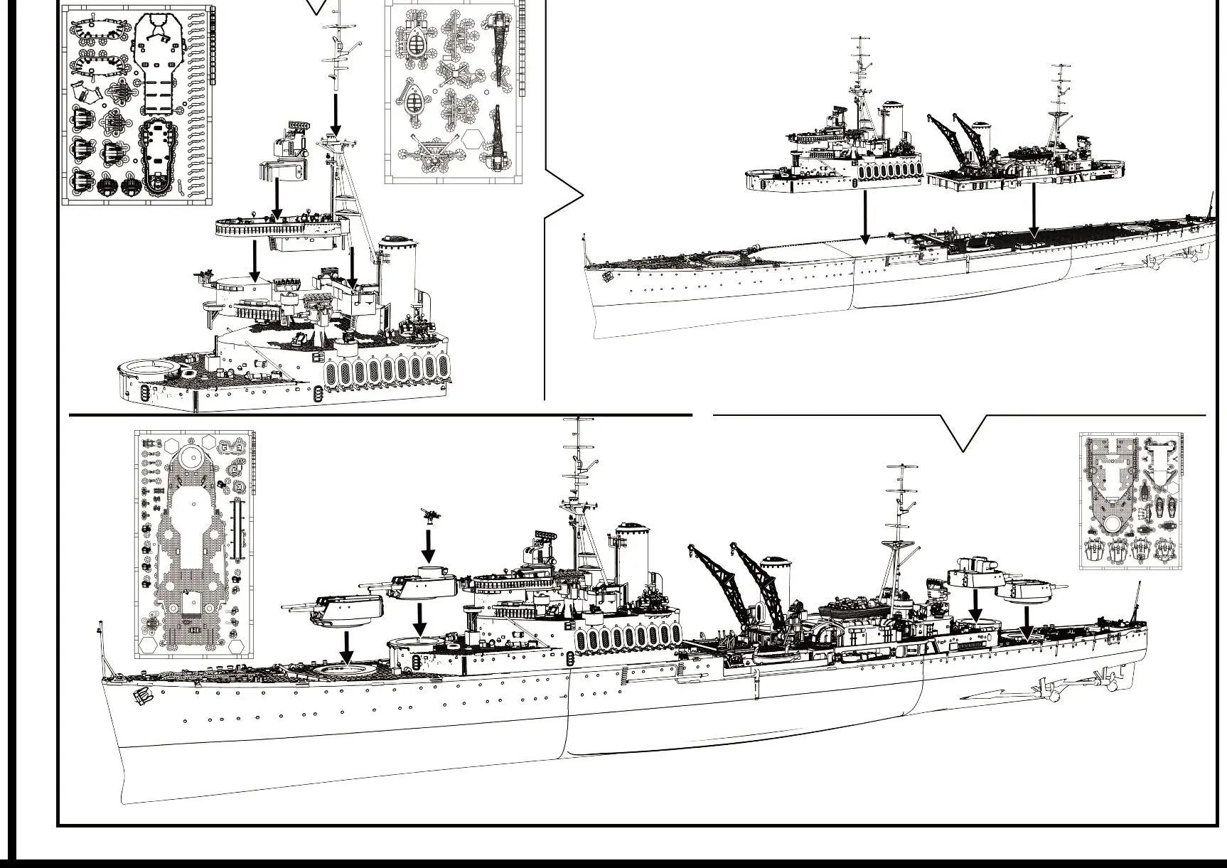 

British Navy Fiji Cruiser SSMODEL SSC575 1/700 1/350 1/200 1/144 Military Model Parts