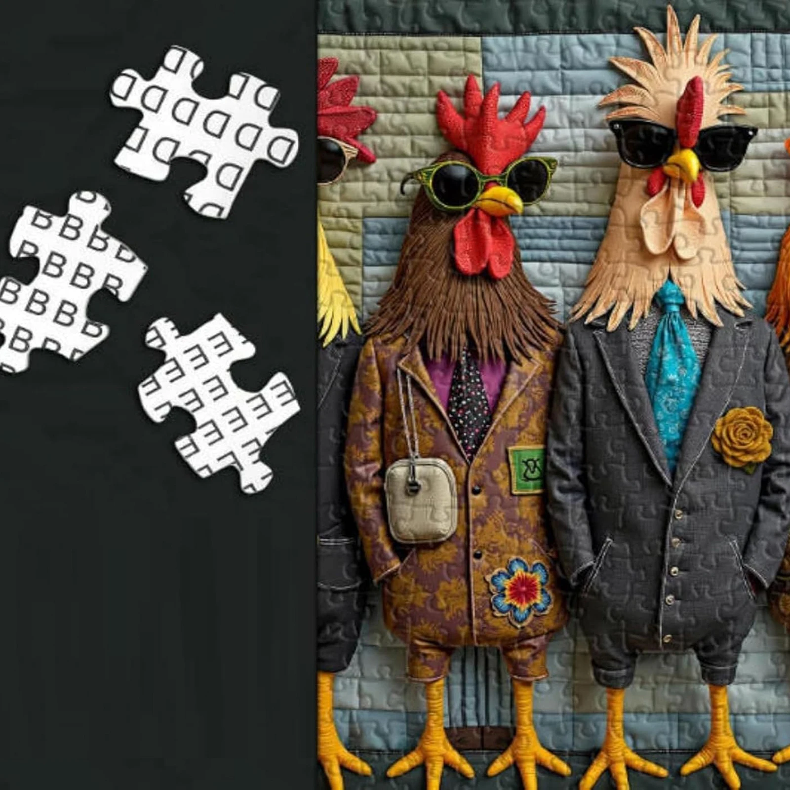 จิ๊กซอว์รูปไก่สุดเก๋ 1,000 ชิ้น ปริศนาสัตว์ที่ท้าทายและยาก จิ๊กซอว์ไก่สุดสนุกสำหรับครอบครัวและผู้ใหญ่ เป็นของขวัญ