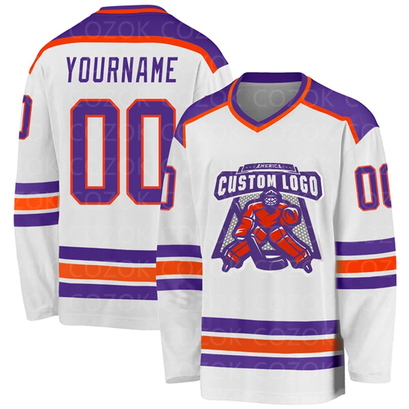 Custom White Miami Hockey 3D Print You Name Number Men Women Ice Hockey Jersey Competition Training Jerseys