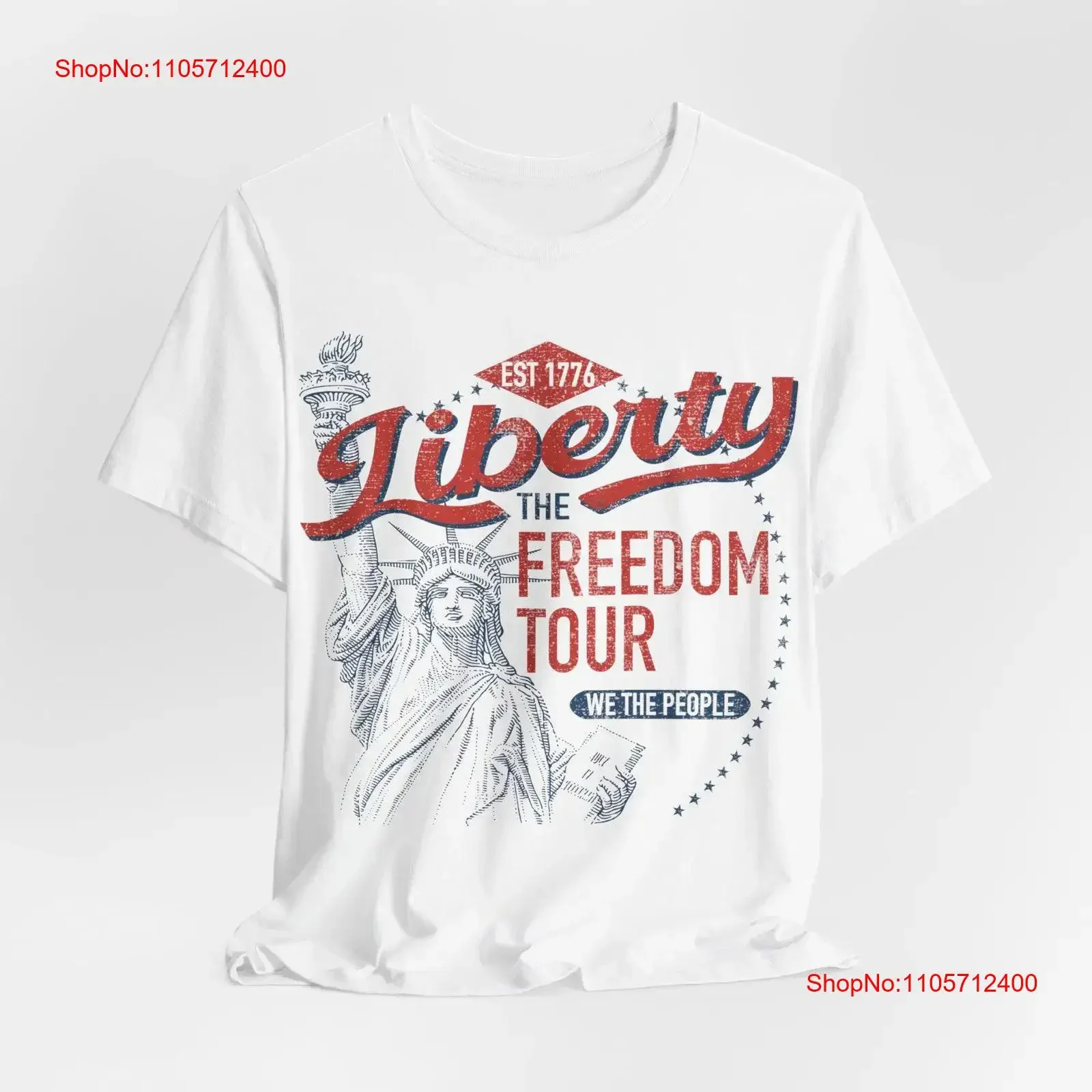 Liberty T Shirt Patriotic USA Freedom Tour Fourth of July 4th Shirthirt vintage Washed Casual Breathable Top For Everyday Wear