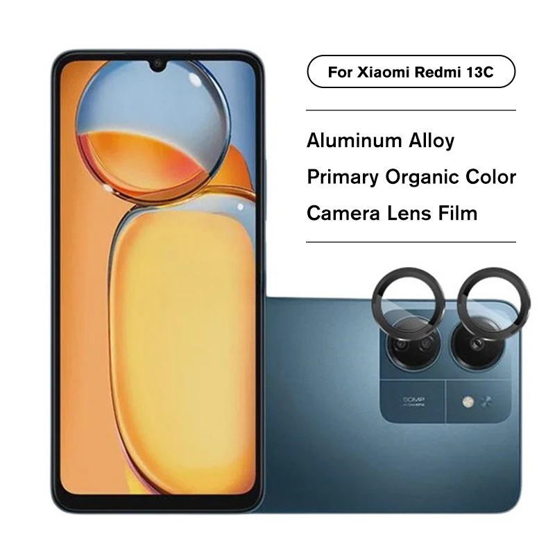 Tapa Protectora de lente de cámara de vidrio templado con anillo de Metal 9D para Redmi 13C 4G Redmy Readmi 13C 13 C C13 2024 6,74 pulgadas 23100RN82L