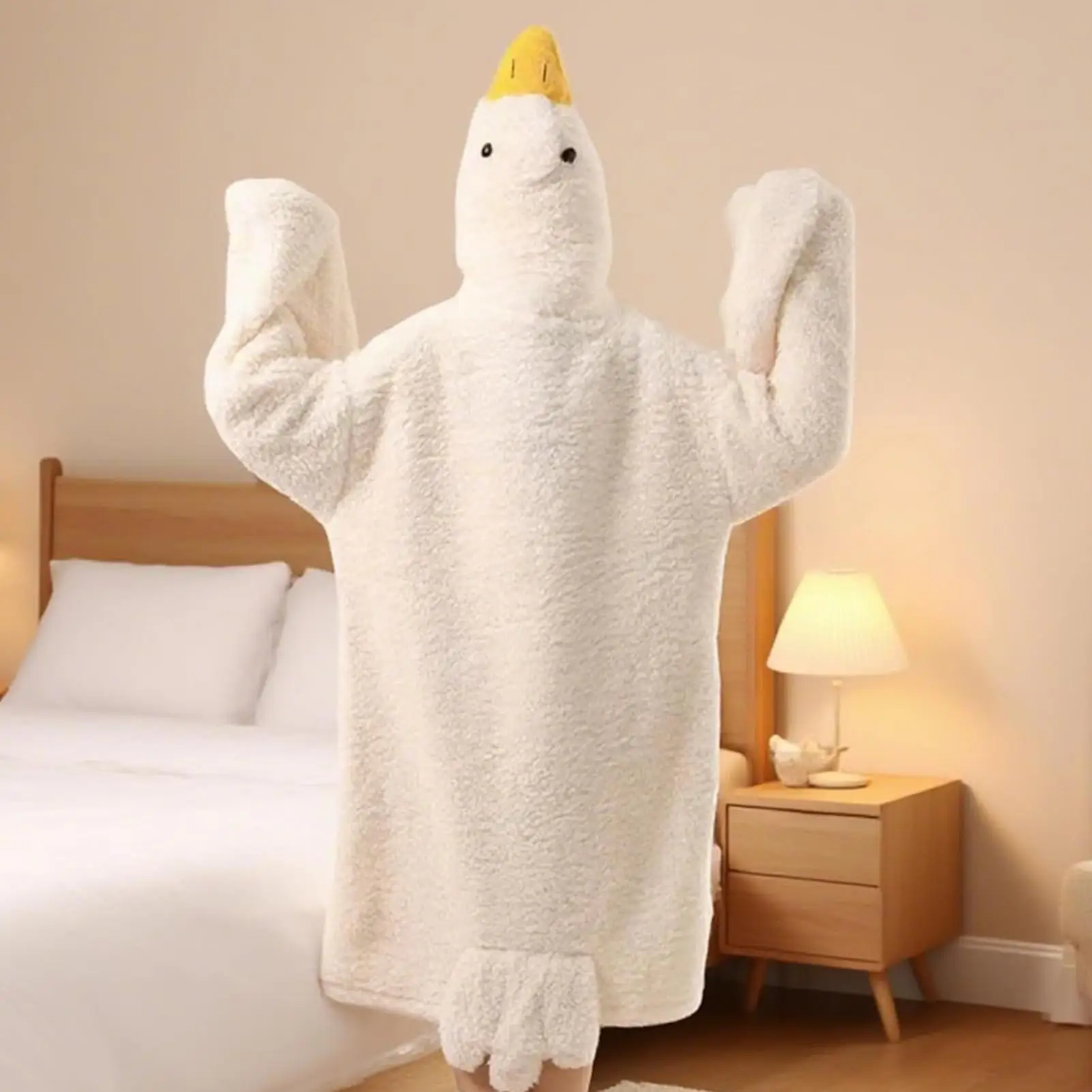 

Одеяло с капюшоном в форме гусе, большое носимое одеяло, утепленная мягкая пижама для мужчин, женщин, подростков, читателей, студентов, геймеров