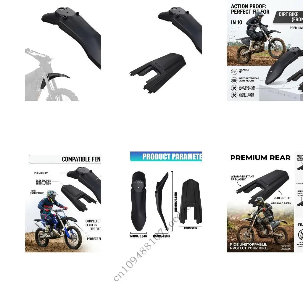 Replacement Dirt Bike Guard Set with Front & Rear Mudguards for Bike IN 10 Use 