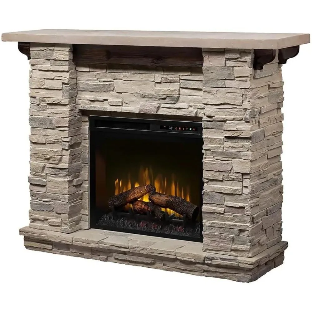 Electric Fireplace, with Mantel Surround Package | Pine with , Includes 28