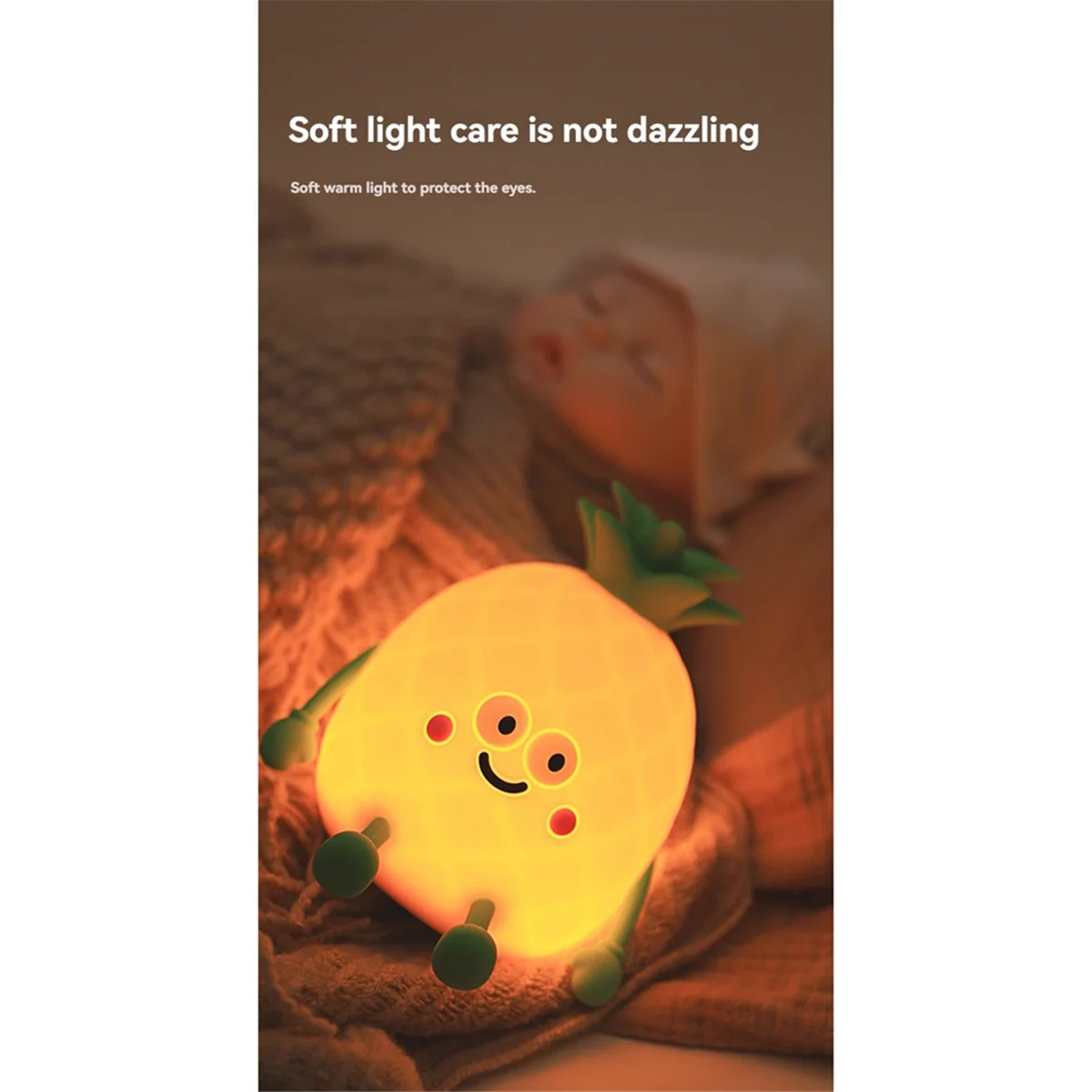 A04V Pineapple Night Light for Kids Pineapple Sleep Lamp Colorful Light Pat Pat Light for Birthday Christmas Gifts