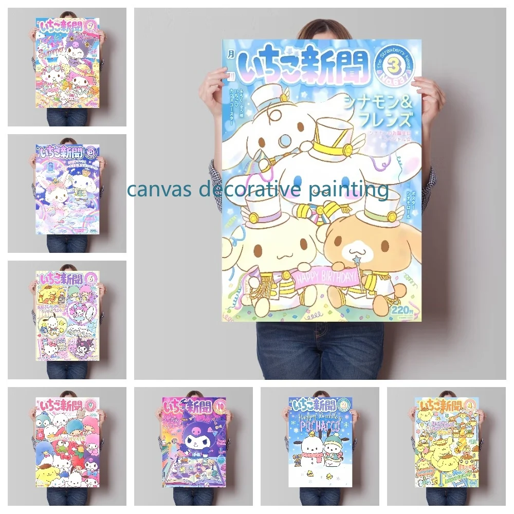 Sanrio Canvas Painting Anime My Melody Poster Modern Cartoon Wall Prints Kawaii Rabbit Picture Girls Room Home Decor Kids Gift