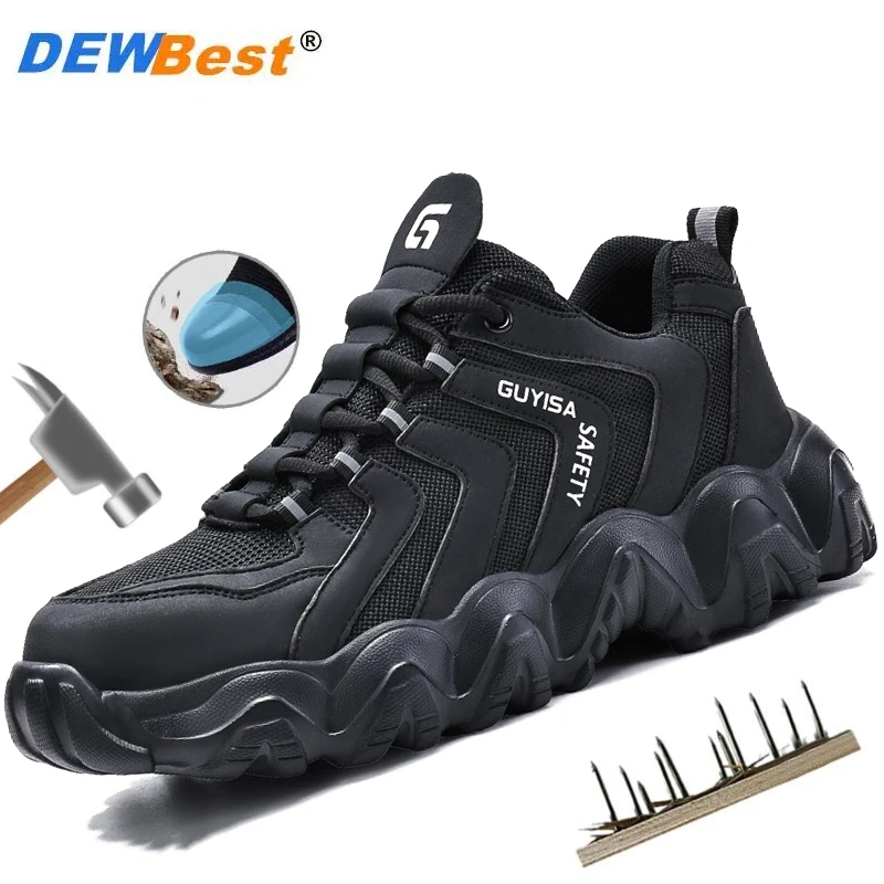 New work shoes for all seasons, lightweight, anti smashing, anti stab, anti slip, construction site safety protection shoes