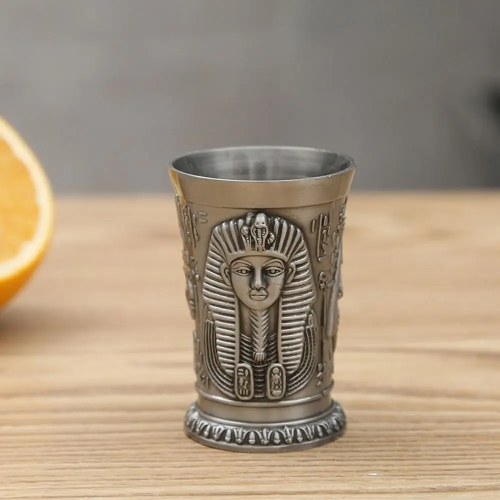 Creative Non-slip Retro Metal Cup Egypt Myth Small Size 3D Wine Glass Anti-fall Small Cocktail Cup Wine