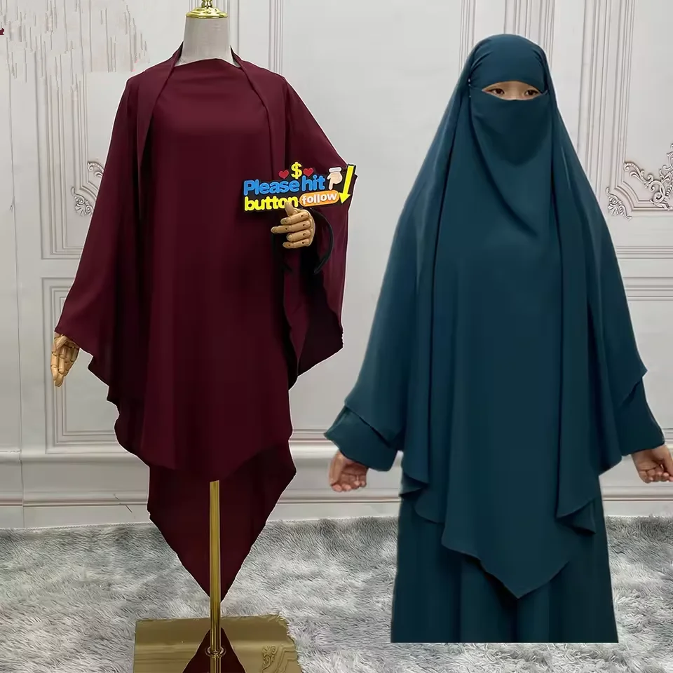 Women Muslim Plain Khimar Hijab Scarf Headcover Prayer Garment Headdress Dubai Saudi Turkey Niqab Nikab Ramadan Islamic Clothing