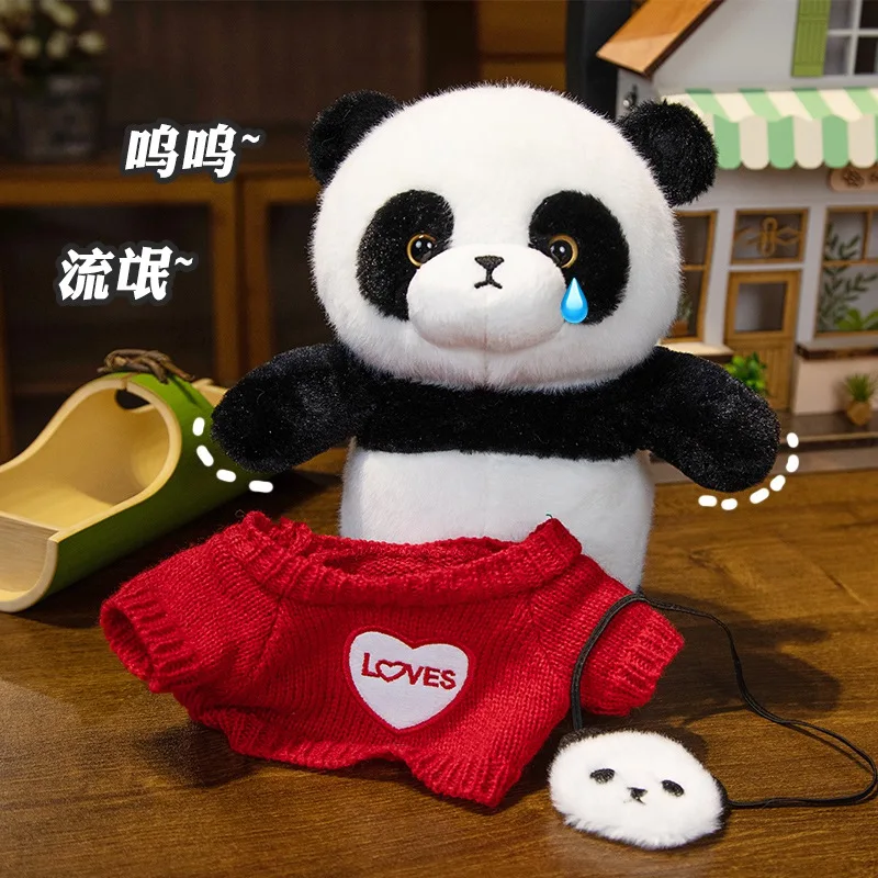 

Varied Kawaii Dress Up Panda Plush Toy Cute Stuffered Bear With Sweater Doll Lovely Decor Gift For Kids Friend Xmas 25cm