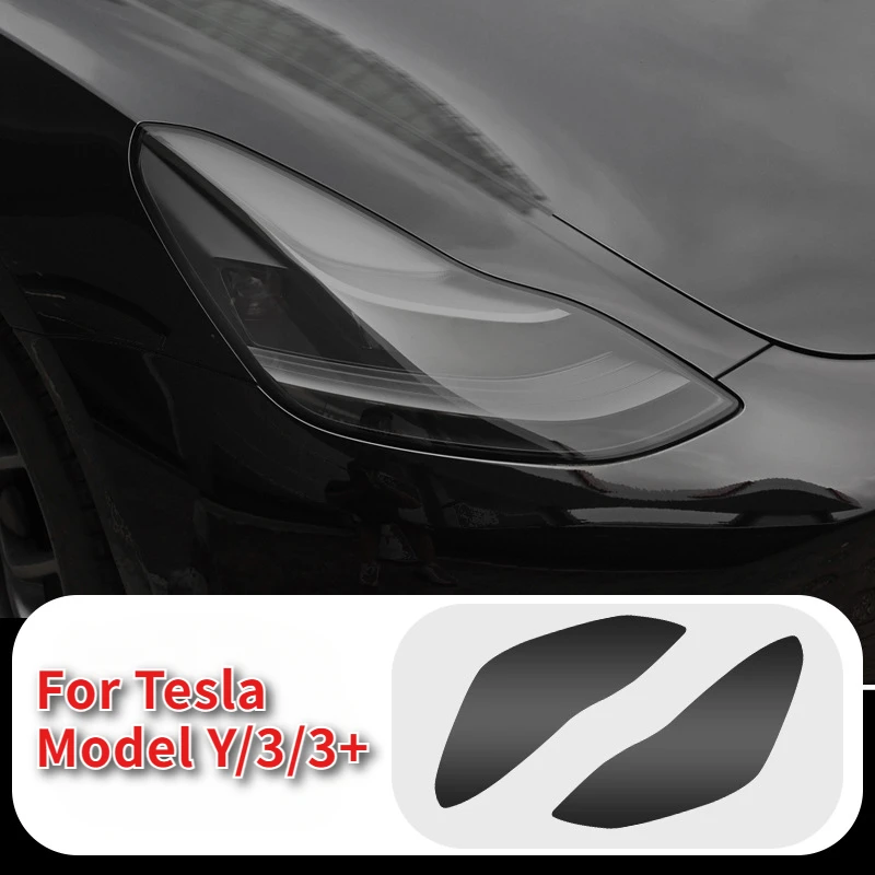 

Защитная пленка для фар для Tesla Model Y/3/3 + ТПУ дымчато-черная пленка для автомобильной лампы, декоративные аксессуары для модификации 2021-2024