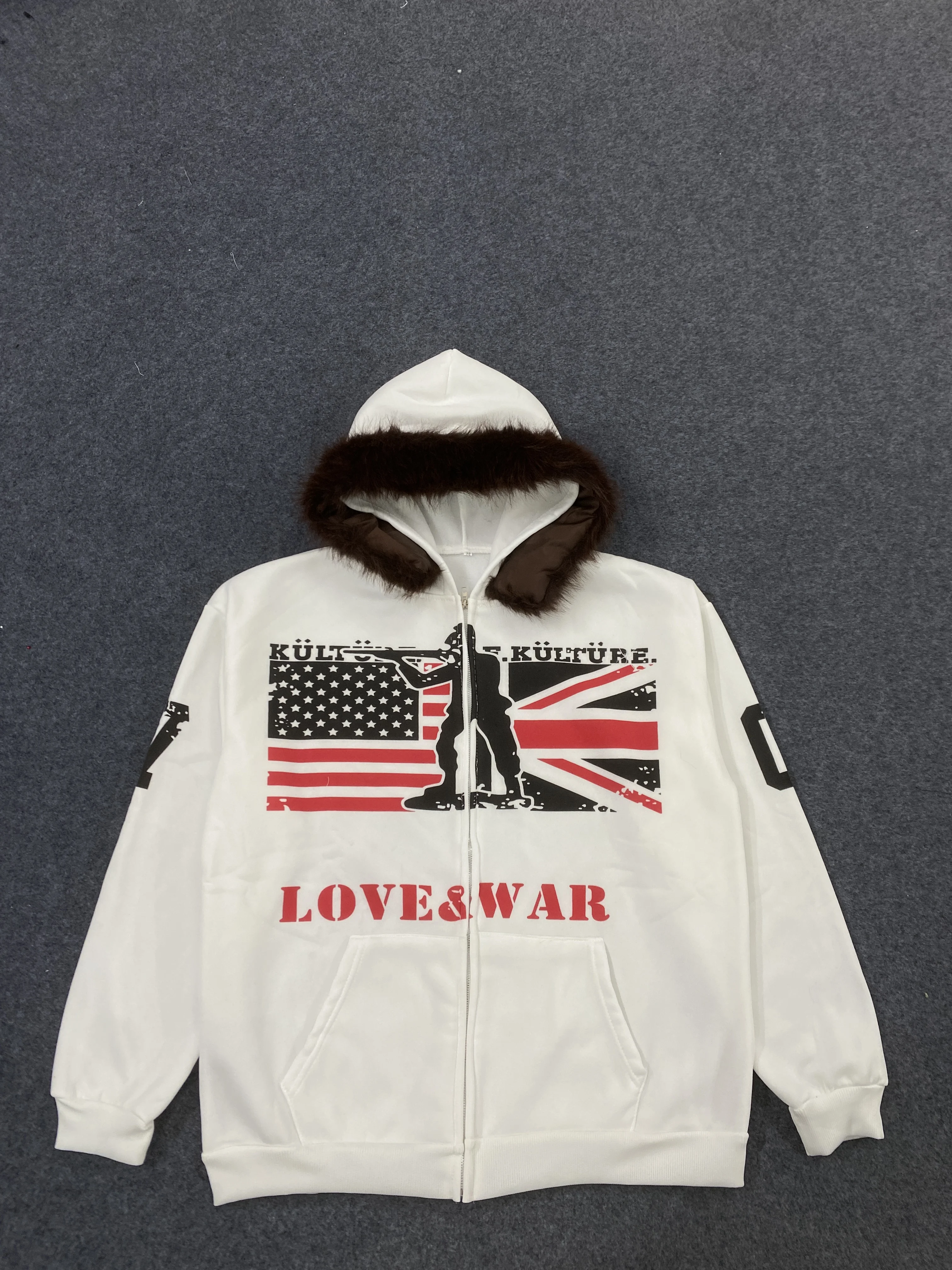 

Autumn and winter American Y2K new men's and women's zipper style hoodie jacket simple daily versatile fashion style hooded hood