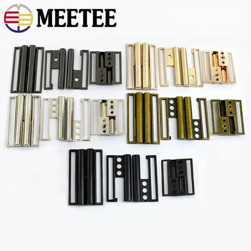 1/2Pcs Meetee 30-80mm Metal Belt Buckle Hasp Buttons for Sewing OverCoat Down Jacket Garment Waistband Decor Clasp Accessories