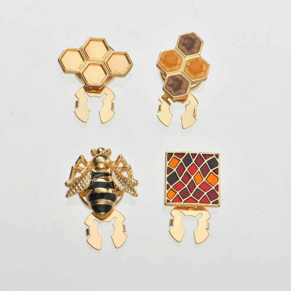 Cute Bee Cufflinks Decorative Buttons for Men Women Fashion Jewelry Sleeve Shirt Cover Decorative Accessories