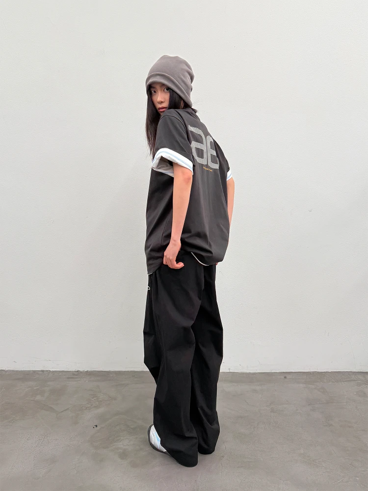 Roaringwild Bla Lightweight Casual Pants American Sle Men's Long Trousers Loose Fit Straight Leg Summer Faion Trend