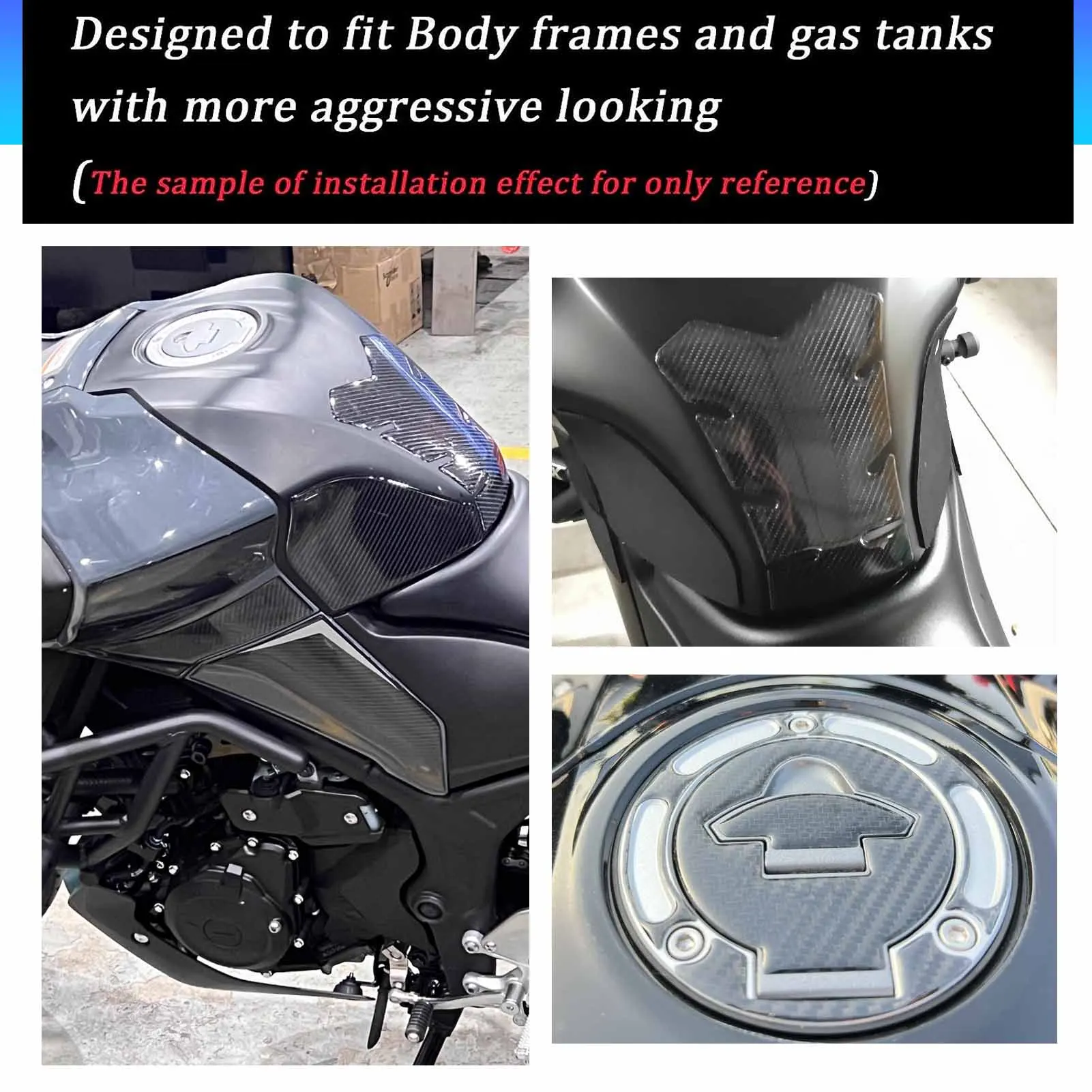 دراجة نارية خزان الوسادة اكسسوارات خزان الوقود وسادة لياماها MT-03 MT-25 2020-2022 عدم الانزلاق الجانب خزان الوقود وسادة مقاومة للماء