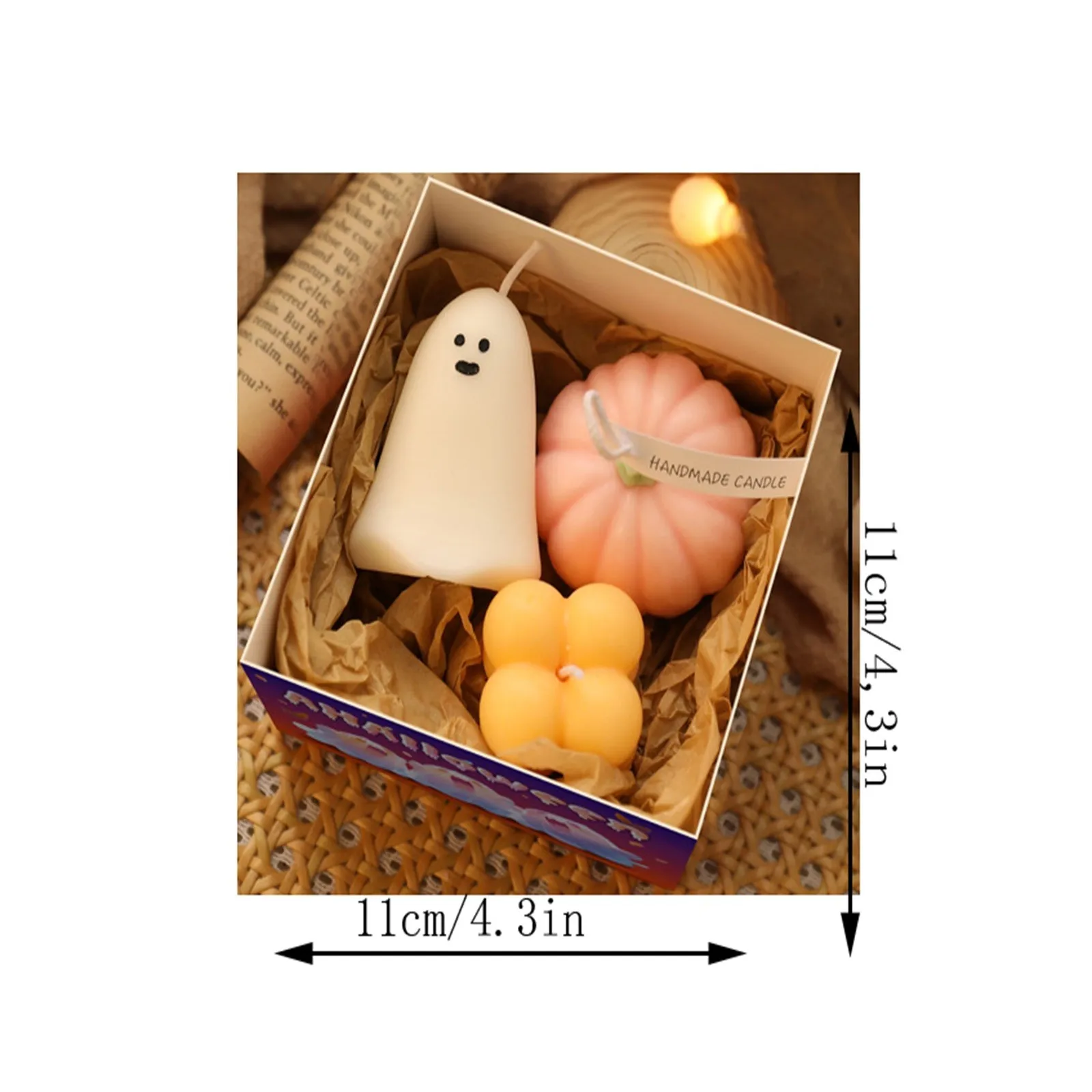 2024 New Halloween Cartoon Pumpkin Ghost Aromatherapy Candle Set Halloween Ornaments