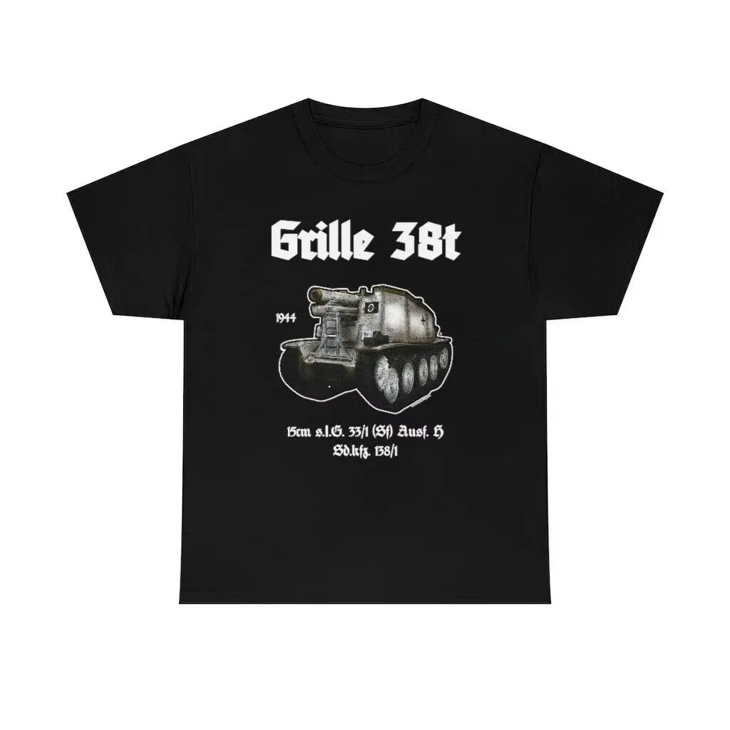 

WWII German Army Panzer Grille Light Self-propelled Artillery T-Shirt 100% Cotton O-Neck Short Sleeve Summer Casual Mens T-shirt