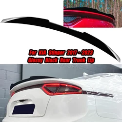 1pcs Rear Trunk Boot Spoiler Lip For KIA Stinger 2017-2023 Gloss Black/Carbon Fiber Style Rear Trunk Boot Spoiler Lip