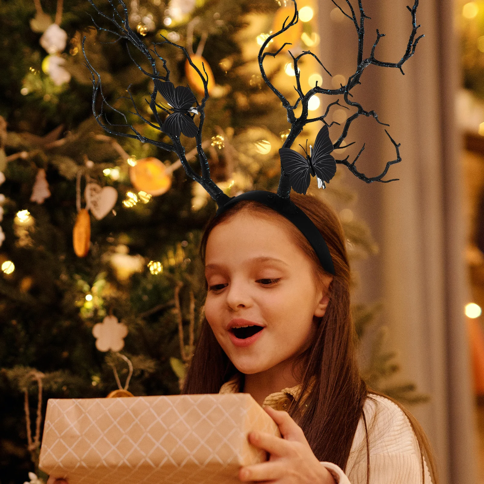 

Headband Accessory Christmas Branch Antler Shaped Hair Exaggerated Style Decor Black Headwear