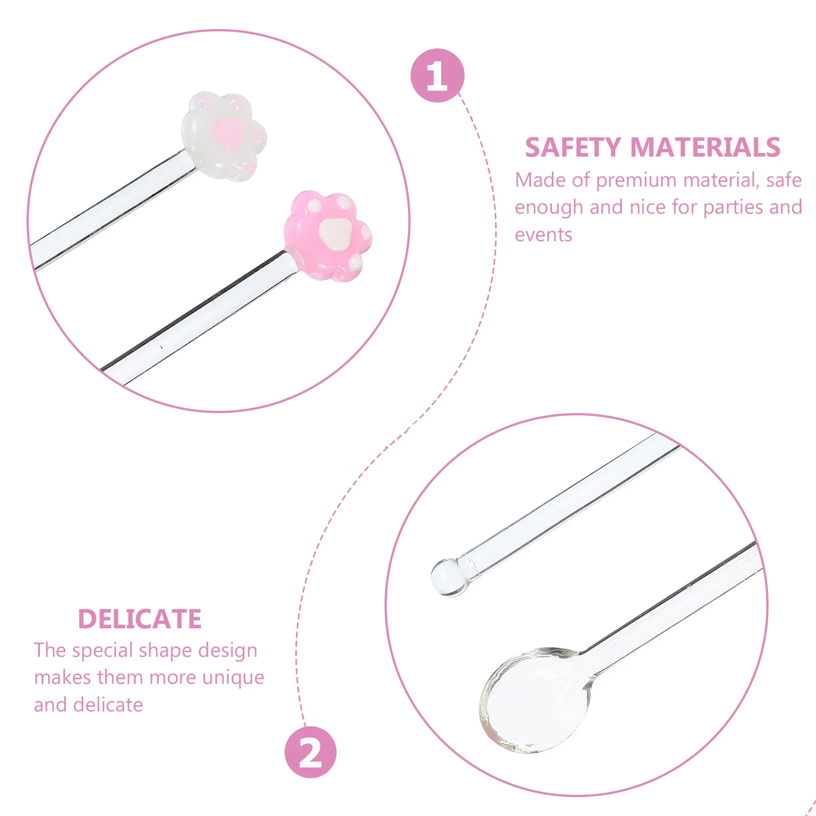 

1Set Glass Swizzle Stick and Spoon Premium Material Safe for Parties Drink Stirring Unique Design Glass Swizzle Stick and Spoon