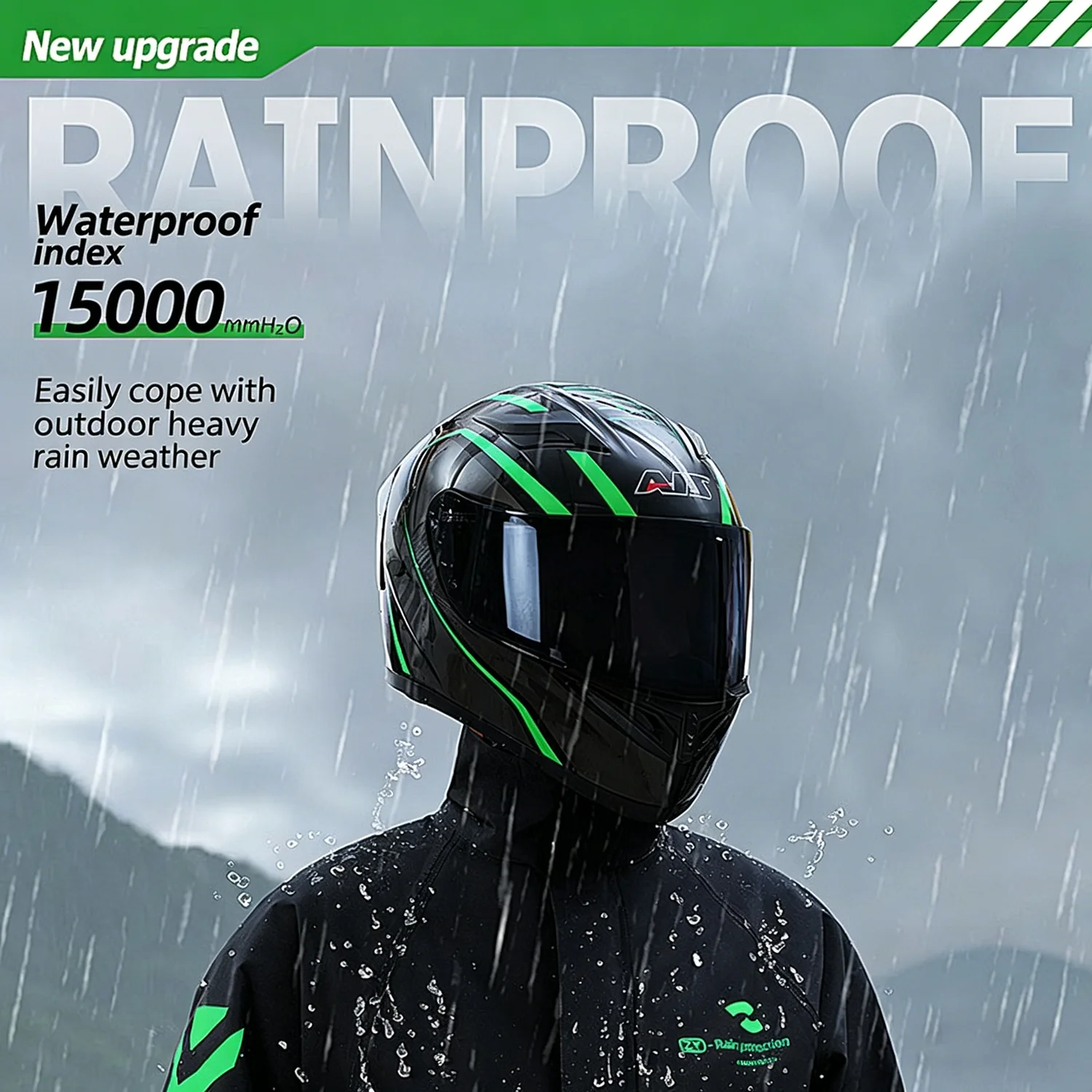 Raincoat and Rainpants Suit Full Body Rainstorm Prevention Electric Bicycle Bicycle Motorcycle Riding Reflective Split Raincoat