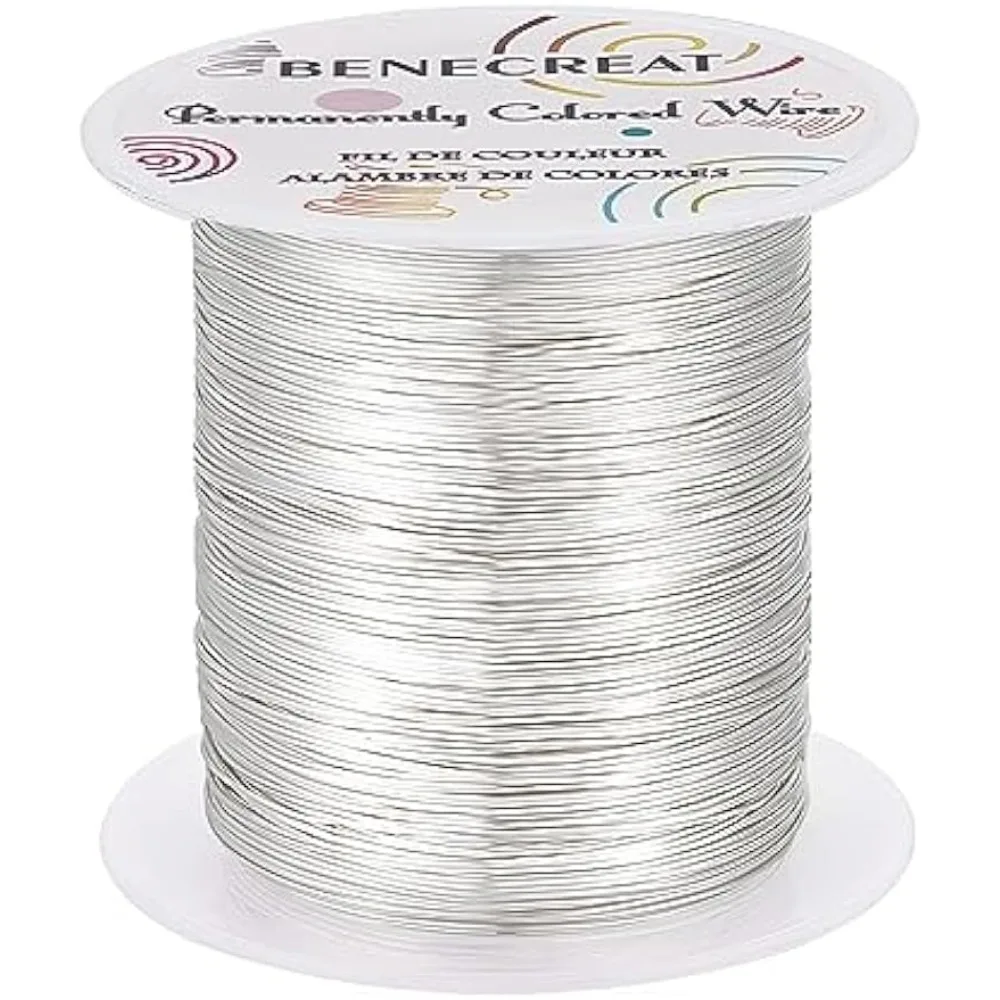 

24 Gauge 87 Yards Tarnish Resistant Silver Wire Jewelry Beading Wire for Beading Wrapping and Other Jewelry Craft Making