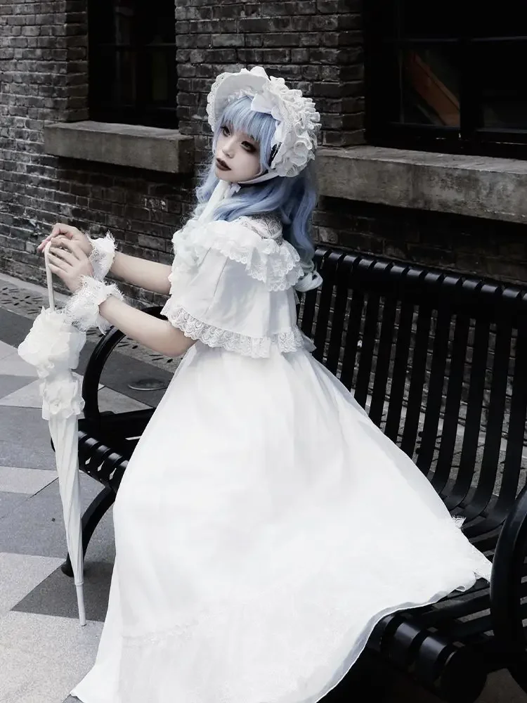 

Coalfell French Retro Lace Collar Princess Dress Lolita Gothic Courtly Style Vintage Dress Women 2025