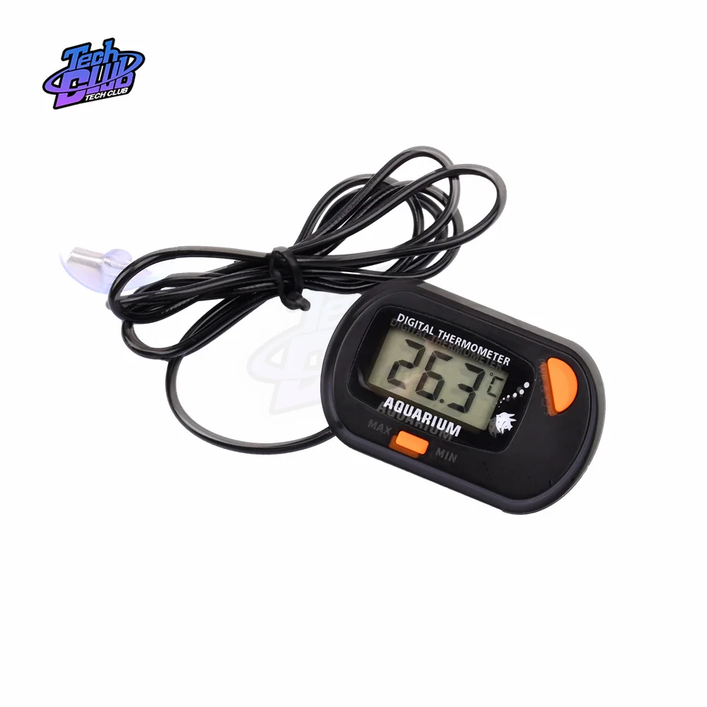 Digital LCD Aquarium Thermometer Fish Tank Sensor with Probe Temperature Sensor Measuring Tool with Suction Cup Pet Supply