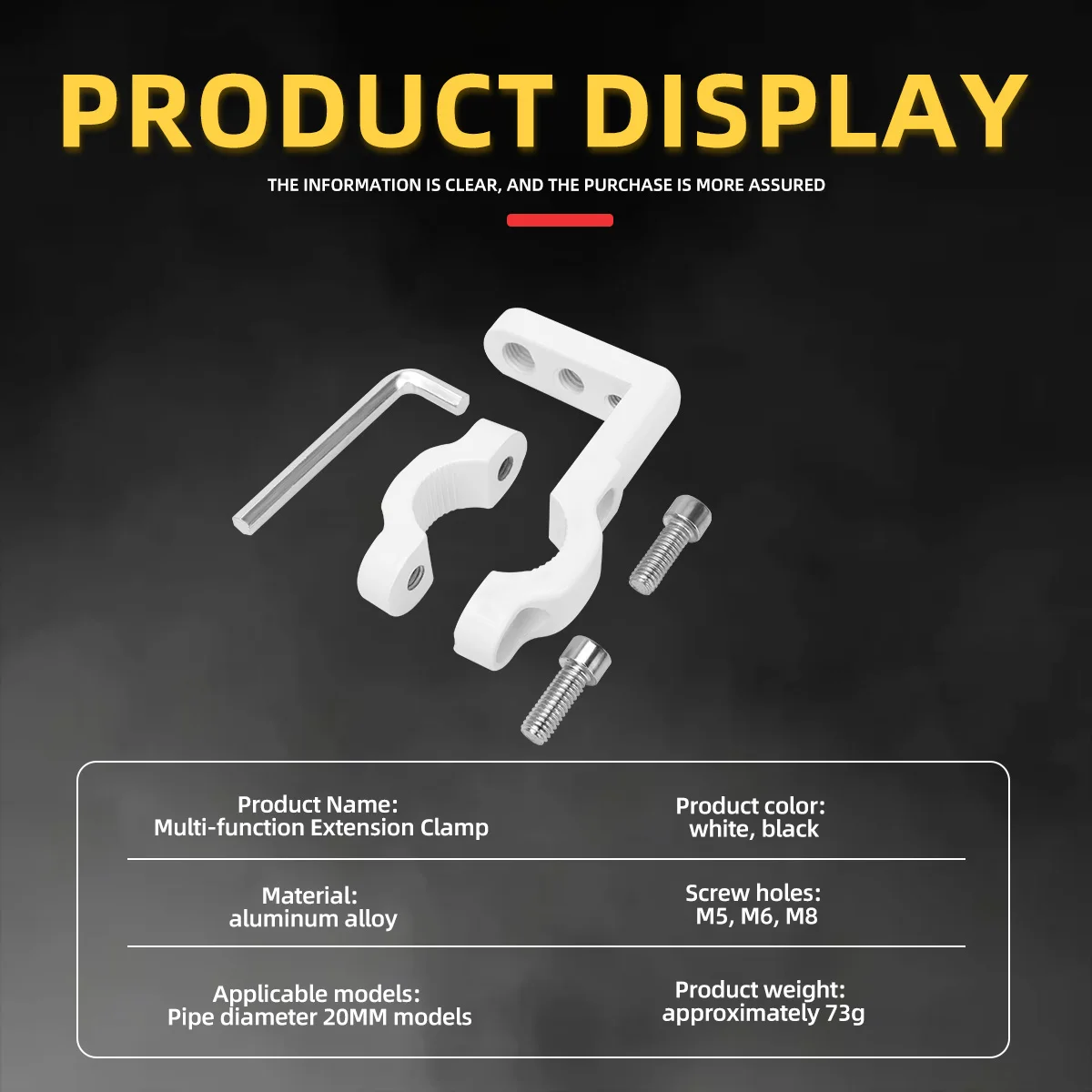 1/2pcs 3-Hole Motorcycle Handlebar Extension Bracket Universal for Truck ATV UTV Motorcycle LED Work Light Pole Installation image 3