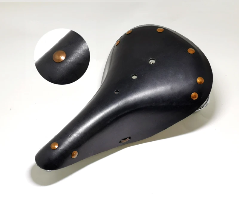 Multi Style Retro-Rindsleder-Fahrradsattel, bequem, erste Schicht Rindsleder, rein handgefertigt, Fahrradteile, G98 – Detail 25