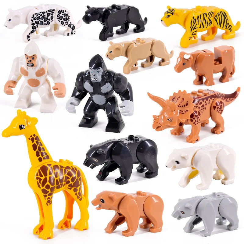 Classic Animals Whale City ZOO Building Blocks Bricks Animal Figures Assemble DIY Toys Compatible Locking Animals Kids Gifts