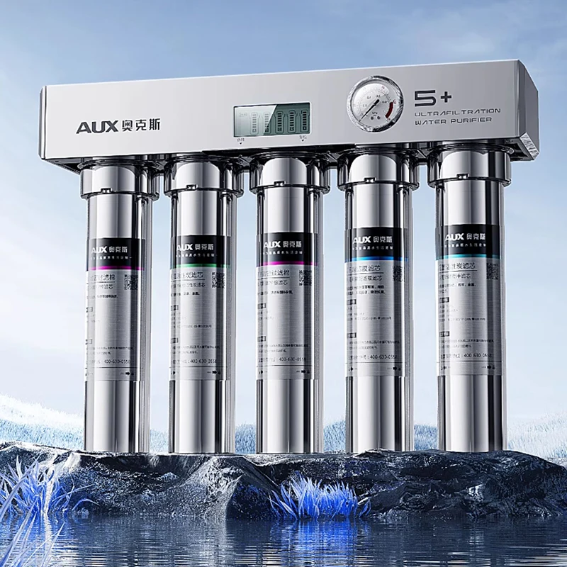 Custom 5-stage Water Treatment Filtration System With Pressure and Filtration Life Indication UF Home Water Purifier