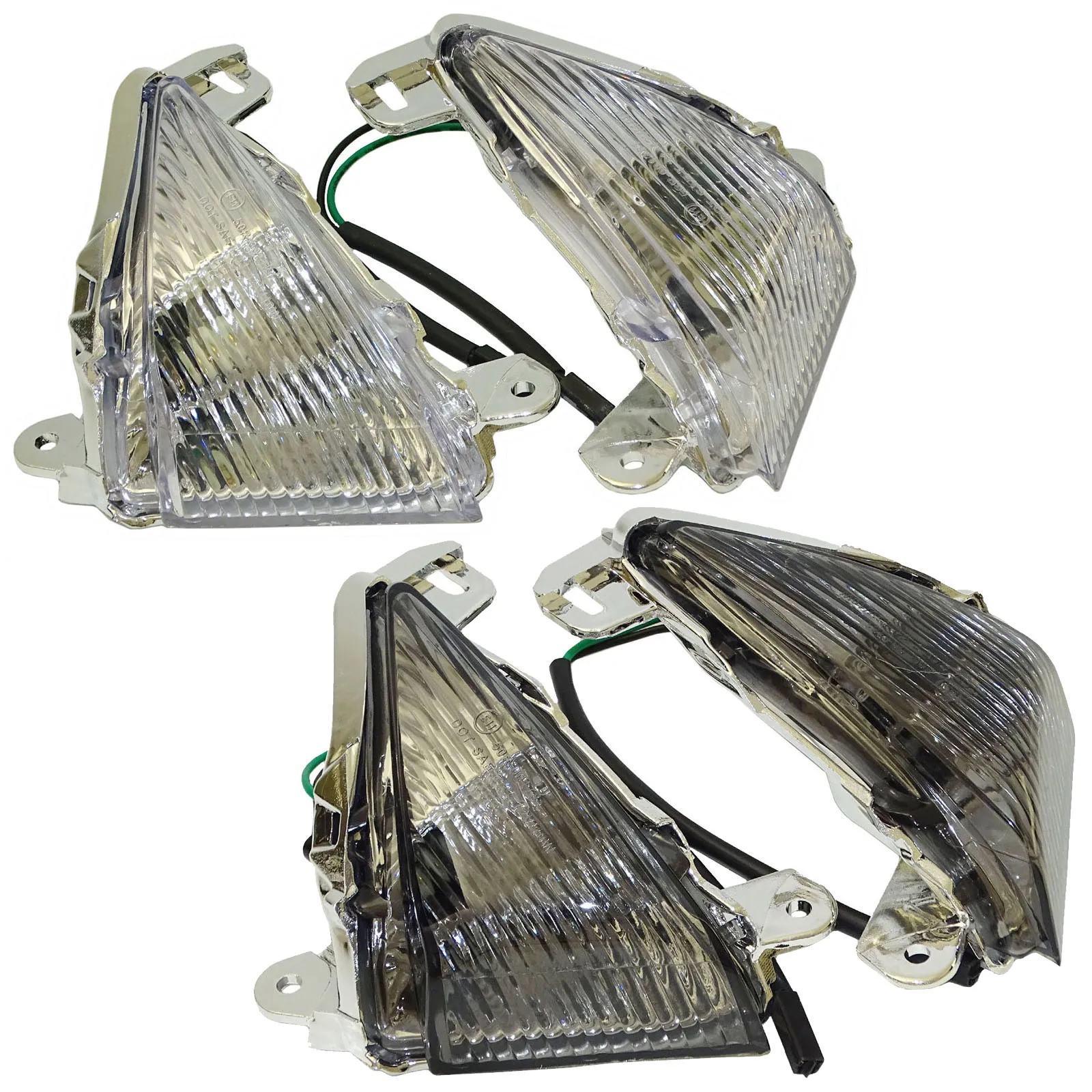 WAASE-intermitentes delanteros EMARK para moto, lente indicadora intermitente para Kawasaki Ninja ZX6R ZX636 ZX-6R, ZX-636, 2005, 2006, 2007, 2008,