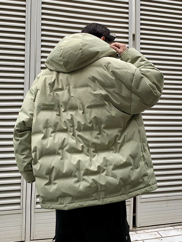 

Men's Winter Outdoor Lightweight Loose down Jaet Hooded Large Size Warmth Outerwear Polyester Fiber White Du down Filling