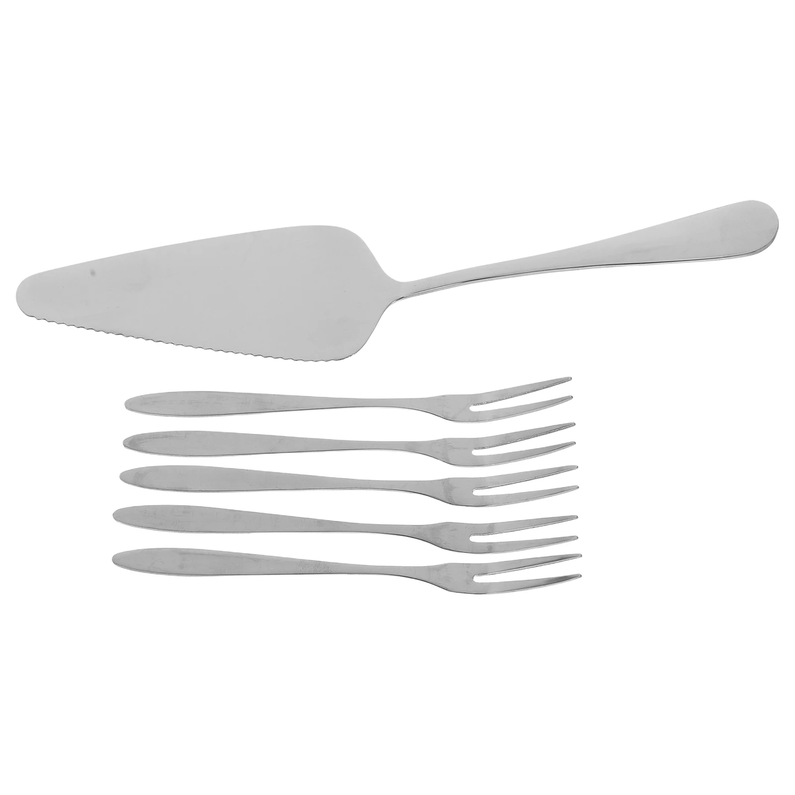 

1Set Stainless Steel Cake Server Set Silver Finish Elegant Design Multifunctional for Desserts Salads Fruits Appetizers