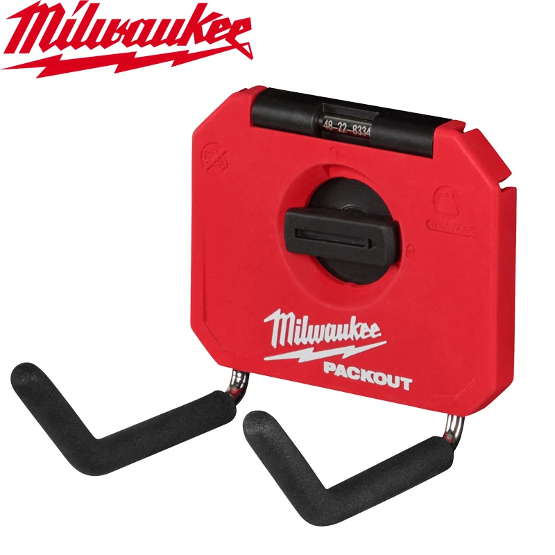 Milwaukee 48-22-8334 4 in Straight Wall Plate Mounted Hook Dual Grip Tool Storage Spare Metal Hook Strong Load-bearing Capacity