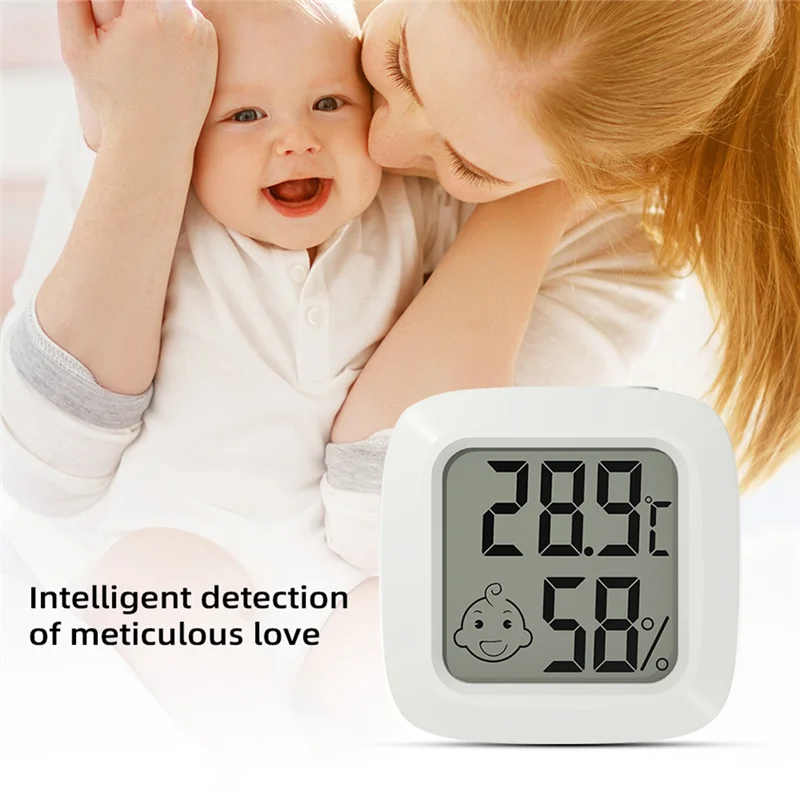 ABKO-Mini Termometro Digitale LCD Igrometro Misuratore di Temperatura Magentic Sensore di Umidità Stazione Meteo Nero