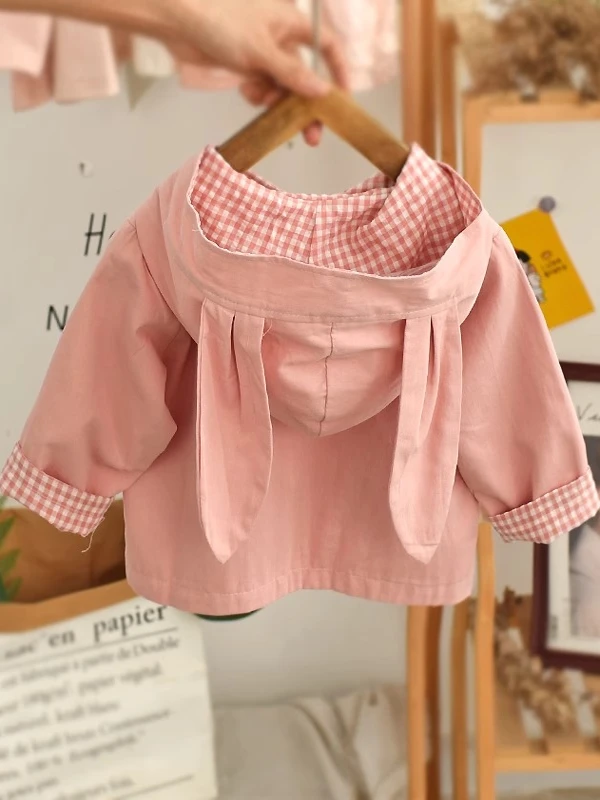 

Spring Autumn Baby Girl Jacket Hooded Trendy Silk Top for Little Kids Commute Style New Arrival 2025 Spring Collection