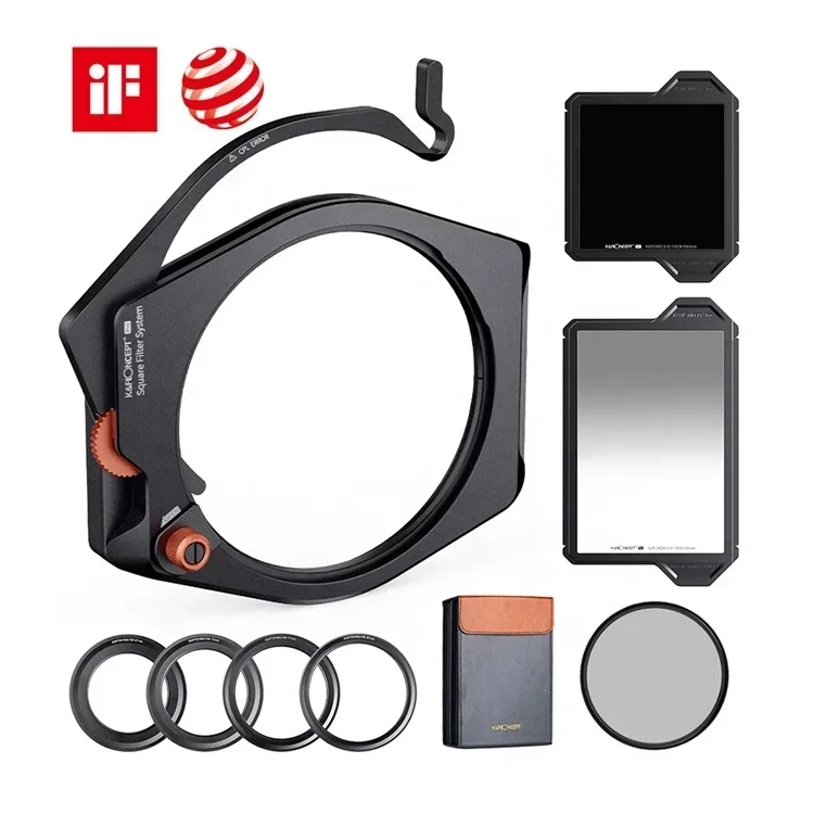 K&F Concept X PRO Square Filter Holder System with CPL+ND1000+Soft GND8+67mm 72mm 77mm 82mm Adapter Rings